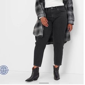 GAP High Rise Barrel Jeans Black Wash